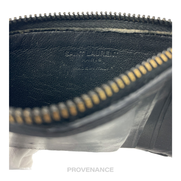 🔴 SLP Fragment Zip Card Holder Wallet - Black Leather - Picture 6 of 7